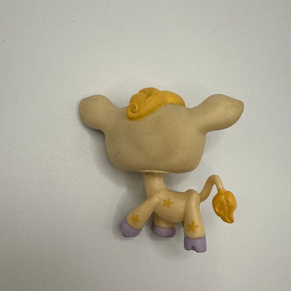 LPS Cow #927 yellow and violet / Authentic‎ Littlest Pet Shop